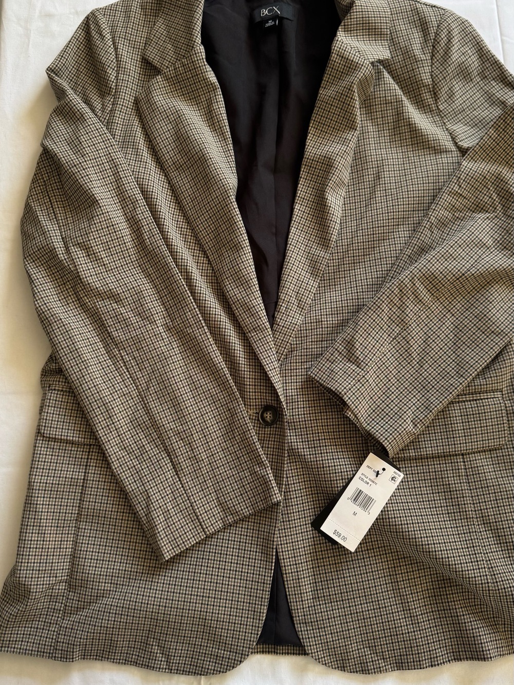 BCX women  Black and White Glen Plaid Blazer
